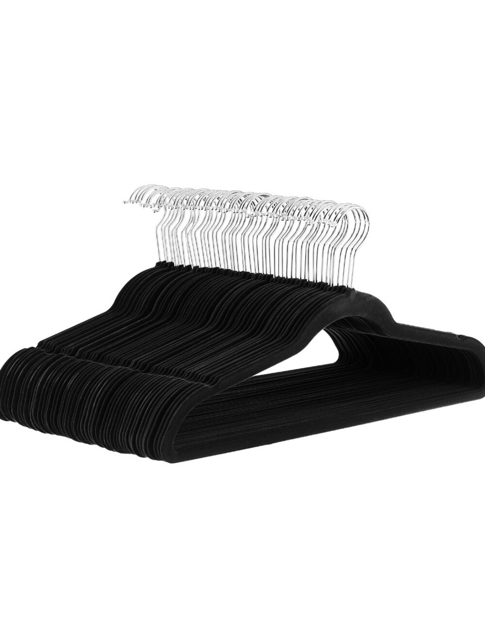New 50 Pack Velvet Non-Slip Suit Hangers - Black
